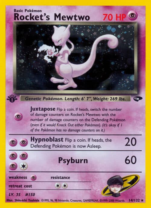 Rocket’s Mewtwo #14/132 — Gym Challenge