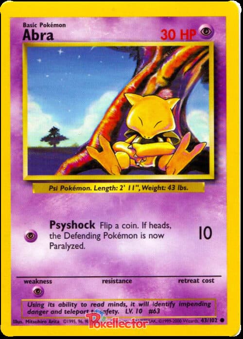 Abra #43/102 — Base Set