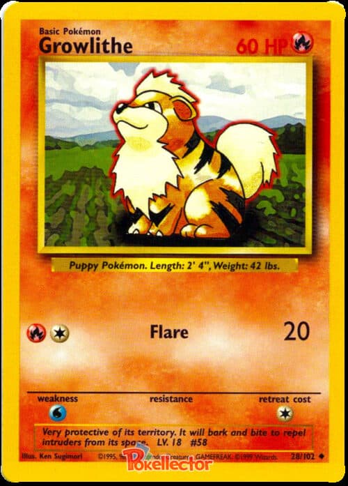 Growlithe #28/102 — Base Set