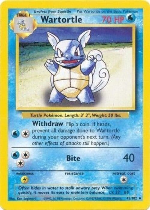 Wartortle #42 — Base Set (Shadowless)